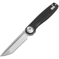 Couteau Dreamtech Button Lock Lame Acier D2 Tanto Manche G10 Noir DTK4002GB