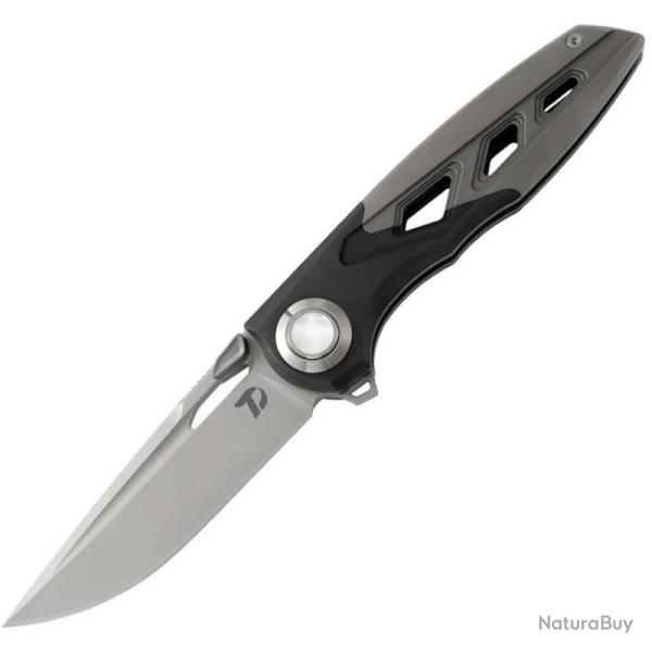 Couteau Dreamtech Button Lock Lame Acier M390 Drop Point Manche Titane et Zirconium DTK3931