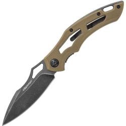 Couteau Fox Edge Sparrow Lame Acier Stonewash Manche G10 Tan Liner Lock FE033