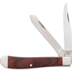 Couteau Bear & Son Slimline Trapper Lame Inox Manche Bois Rosewood 2 Lames Slip Joint USA BC2248R