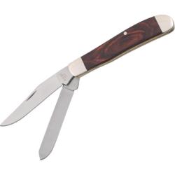 Couteau Bear & Son Mini Trapper Lame Acier Carbone Manche Bois Rosewood Slip Joint USA BC207R