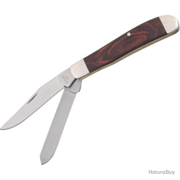 Couteau Bear & Son Mini Trapper Lame Acier Carbone Manche Bois Rosewood Slip Joint USA BC207R