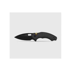 Couteau Kizer Roach XL Button Liner Lock Lame Acier 14C28N Black PVD Manche Micarta Noir KIV4477BDA2