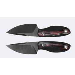 Couteau Fixe Kizer Finch Lame Acier AEB-L Gray PVD Stonewash Manche Micarta Bois Reconstitu&eacute;