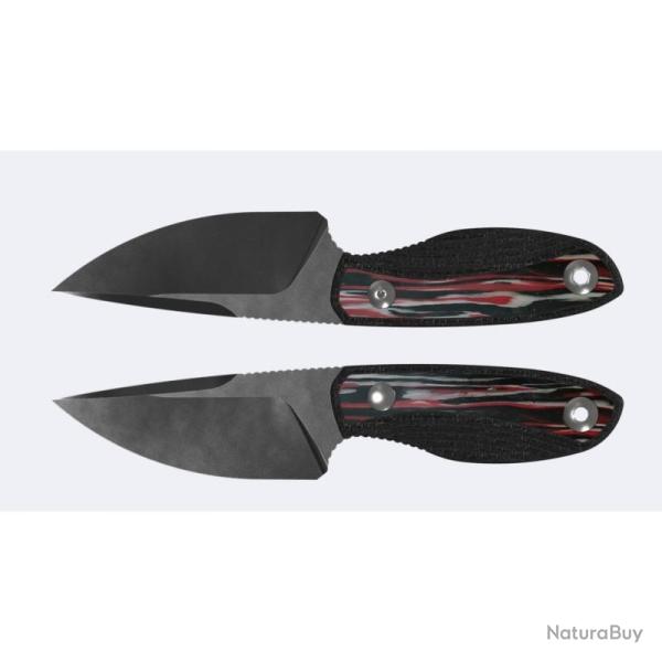 Couteau Fixe Kizer Finch Lame Acier AEB-L Gray PVD Stonewash Manche Micarta Bois Reconstitu�