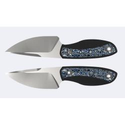 Couteau Fixe Kizer Finch Lame Acier AEB-L Satin Drop Point Manche G10 Insert Micarta Vortex KI1134A3