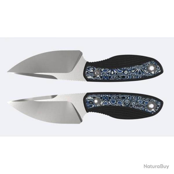 Couteau Fixe Kizer Finch Lame Acier AEB-L Satin Drop Point Manche G10 Insert Micarta Vortex KI1134A3