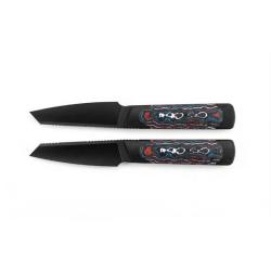 Couteau Fixe Kizer Hallow KwikSwap Lame Acier Z-Wear PM DLC Reverse Tanto Manche Alu FatCarbon