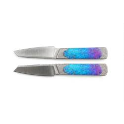Couteau Fixe Kizer Hallow KwikSwap Lame Acier S45VN Satin Reverse Tanto Manche Alu Titane KI1123A4