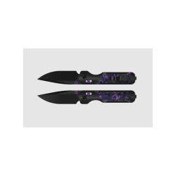 Couteau Kizer Militaw 315 Clutch Lock Lame Acier Elmax DLC Manche Alu FatCarbon Purple Haze