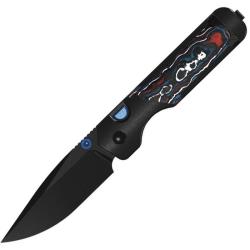 Couteau Kizer Militaw 315 Button Liner Lock Lame M390 DLC Manche Alu FatCarbon Nebula KI363431BDA1