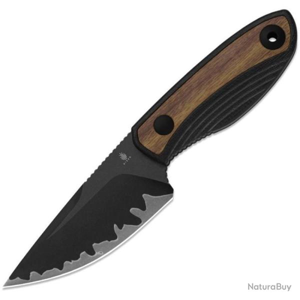 Couteau Fixe Kizer Finch Lame Acier 3 Couches Composite Acid Washed Manche G10 Bois Mkuruti KI1134A1