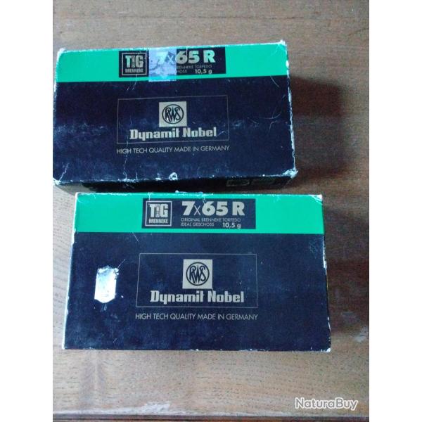 2 boites de munitions 7 65.R RWS 10.5 GRAMMES