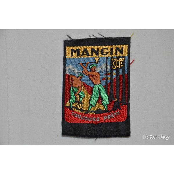 INSIGNE CHANTIER DE JEUNESSE CJF-MANGIN-TISSU-ETAT FRANCAIS-VICHY-PETAIN