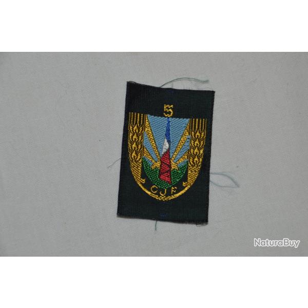 INSIGNE CHANTIER DE JEUNESSE CJF 5 -TISSU-ETAT FRANCAIS-VICHY-PETAIN