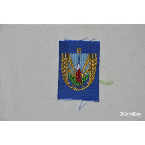 INSIGNE CHANTIER DE JEUNESSE CJF 6 -TISSU-ETAT FRANCAIS-VICHY-PETAIN