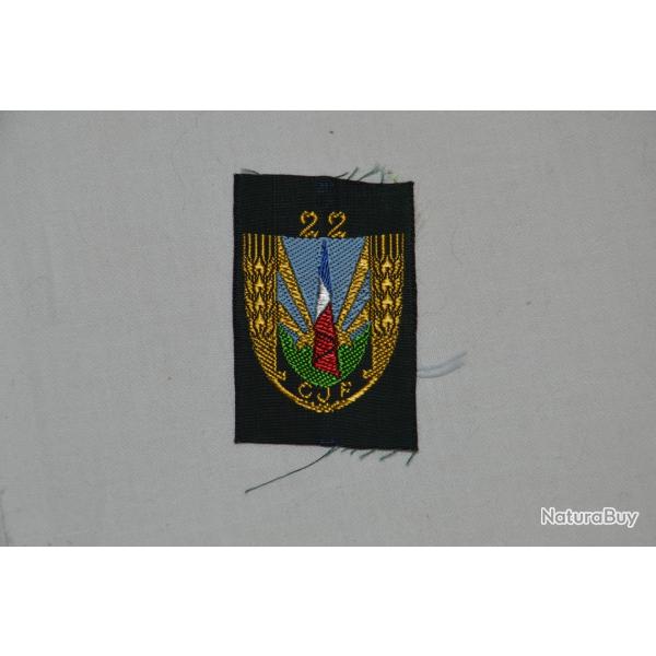 INSIGNE CHANTIER DE JEUNESSE CJF 22 -TISSU-ETAT FRANCAIS-VICHY-PETAIN