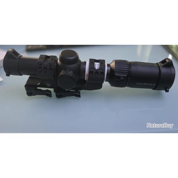 Lunette de vis�e Vortex Strike Eagle 1-8x24 r�ticule AR-BDC3+Collier lunette Quick detach Alpha Eli