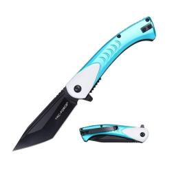 Couteau Tac Force TF-2026 Lame Tanto Acier 3Cr13 Manche Aluminium Bleu Liner Lock TF2026BL