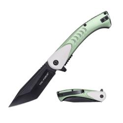 Couteau Tac Force TF-2026 Lame Tanto Acier 3Cr13 Manche Aluminium Vert Liner Lock TF2026GN