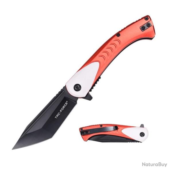 Couteau Tac Force TF-2026 Lame Tanto Acier 3Cr13 Manche Aluminium Rouge Liner Lock TF2026RD