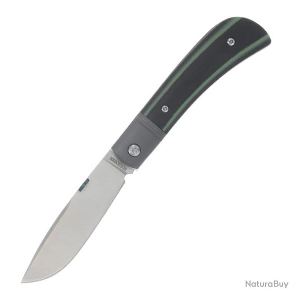 Couteau Rough Rider Black Green Lame Acier Inoxydable Manche G10 Noir et Vert Slip Joint RR2750