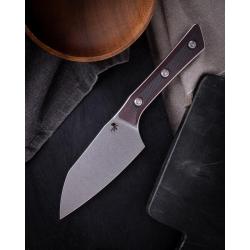 Couteau Microtech Santoku Lame Acier M390MK Manche G10 Black Cherry &Eacute;tui Feutre MCT330010BC