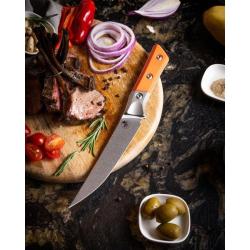 Couteau Fixe Microtech Boning Lame Acier M390MK Manche G10 Ember &Eacute;tui Feutre MCT3100B10EM