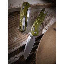 Couteau Microtech MSI Mini Lame Acier M390MK Manche Aluminium Vert Od RAM-LOK Made MCT210M10APFROD