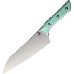 Couteau Fixe Microtech Chef Lame Acier M390MK Manche G10 Caribbean Blue &Eacute;tui Made In USA MCT300010CA