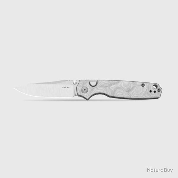 Couteau Kizer Pokiman BLL Lame Acier AEB-L Manche G10 Aluminum Foil Button Liner Lock KIV3789BCA1