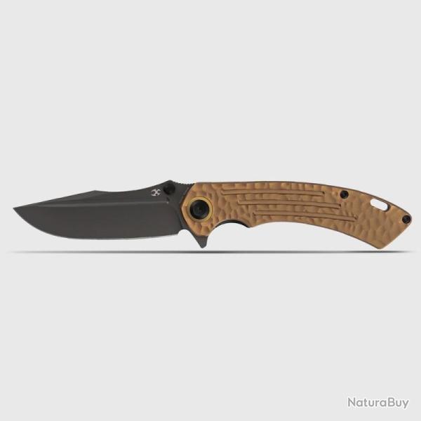 Couteau Kansept Knives Pretatout Lame Acier CPM-S35VN Manche Aluminium Dor� Liner Lock K1032A7