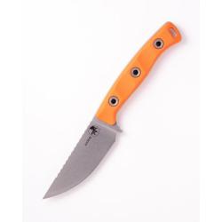 Couteau Fixe Microtech Akris Lame Acier M390MK Manche G10 Ember &Eacute;tui Cuir Made In USA MCT9510EM3