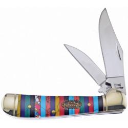 Couteau Pliant Frost Cutlery Copperhead Lame Acier Inox Manche Pierre Multicolore Lockback FSW104TQT
