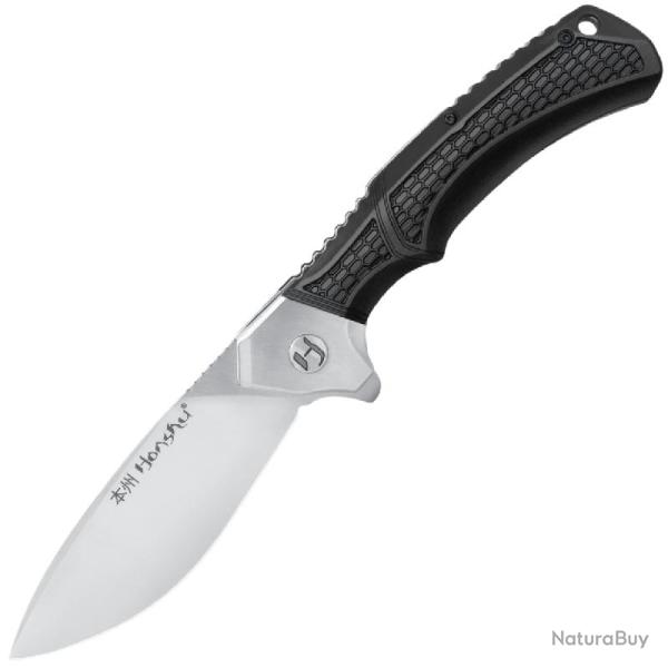 Couteau Pliant United Cutlery Honshu Bushido Lame Acier 440 Manche Nylon Noir Liner Lock UC3654