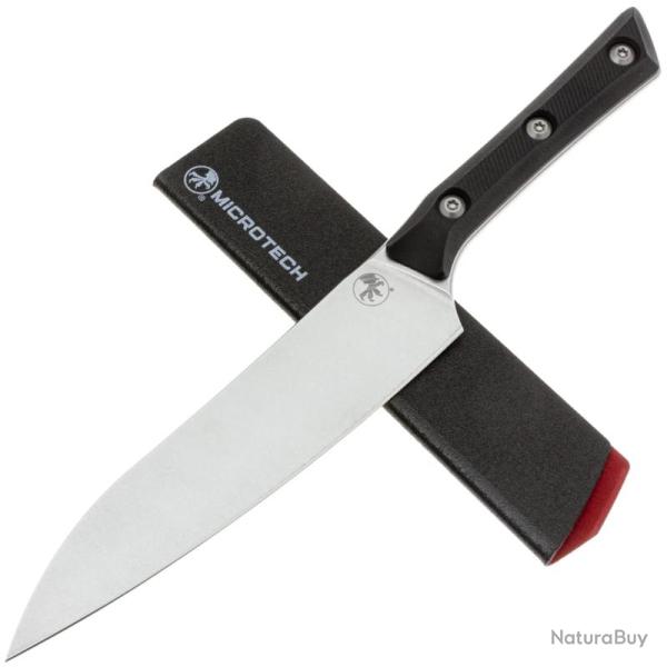 Couteau de Cuisine Microtech Utility Lame Acier M390MK Manche G10 Noir USA MCT340010BK