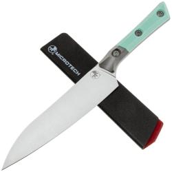 Couteau de Cuisine Microtech Utility Lame Acier M390MK Manche G10 Bleu Cara&iuml;bes et Titane USA