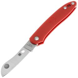 Couteau Pliant Spyderco Roadie Lame Acier N690Co Manche FRN Rouge Slip Joint Made In Italy SC189PRD