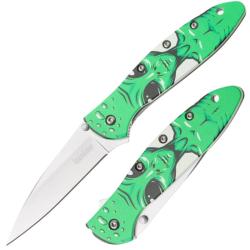 Couteau Pliant Kershaw Leek Lame Acier 14C28N Manche Aluminium Vert Alien Liner Lock A/O USA