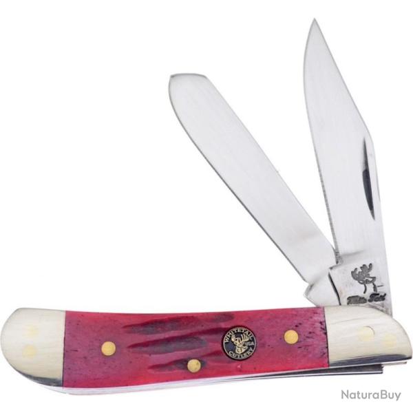 Couteau Pliant Frost Cutlery Dog Leg Trapper Lame Acier Inox Manche Os Jigged Rouge Slip Joint