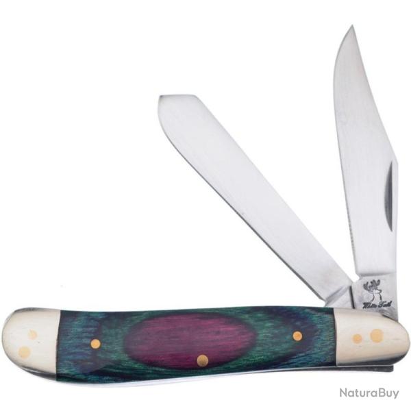 Couteau Pliant Frost Cutlery Trapper Lame Acier Inox Manche Frostwood Vert et Rouge Slip Joint