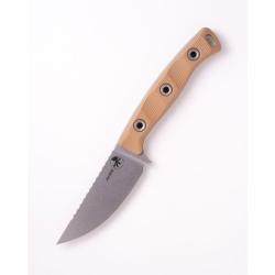 Couteau Fixe Microtech Akris Lame Acier M390MK Manche G10 Dark Earth &Eacute;tui Cuir MCT9510DE4