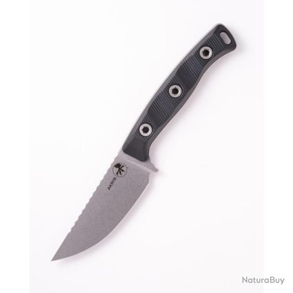Couteau Fixe Microtech Akris Lame Acier M390MK Manche G10 Noir �tui Kydex Made In USA MCT9510BK5