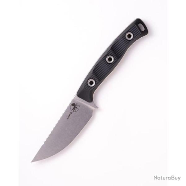 Couteau Fixe Microtech Akris Lame Acier M390MK Manche G10 Noir �tui Cuir Made In USA MCT9510BK4