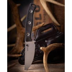 Couteau Fixe Microtech Akris Lame Acier M390MK Manche G10 Noir &Eacute;tui Cuir Made In USA MCT9510BK1