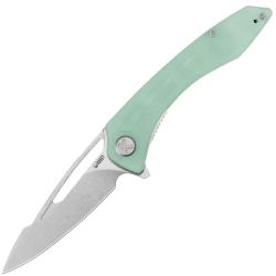 Couteau Pliant Kubey Merced Lame Acier 14C28N Manche G10 Jade Liner Lock KUB345R