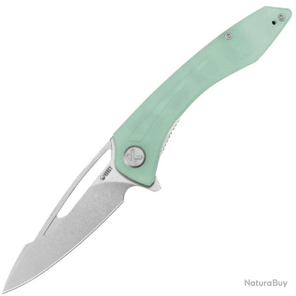 Couteau Pliant Kubey Merced Lame Acier 14C28N Manche G10 Jade Liner Lock KUB345R
