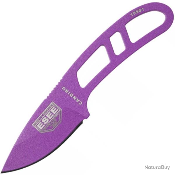 Couteau Fixe ESEE Candiru Kit Lame Acier 1095 Manche Acier Violet �tui USA ESCANPURPKIT