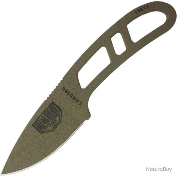 Couteau Fixe ESEE Candiru Kit Lame Acier 1095 Manche Acier Dark Earth �tui USA ESCANDEKIT
