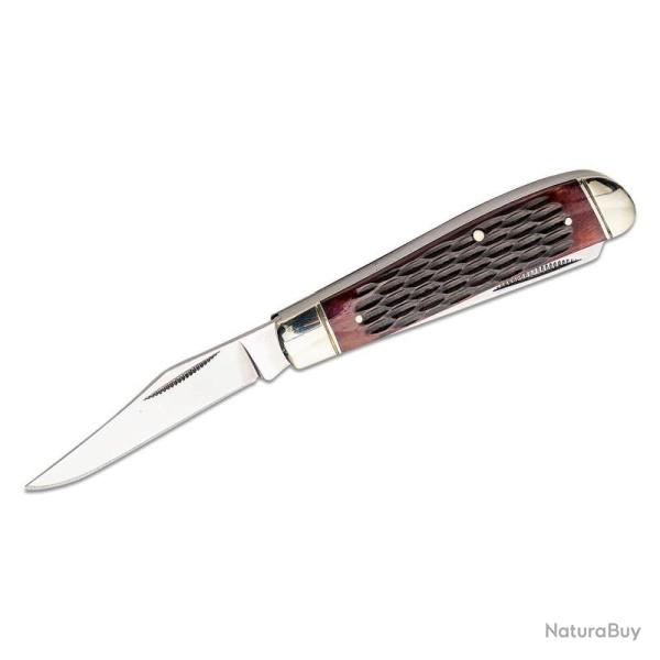 Couteau Cold Steel Mini Trapper Lame Acier 8Cr13MoV Manche Os Marron Slip Joint Made In Taiwan